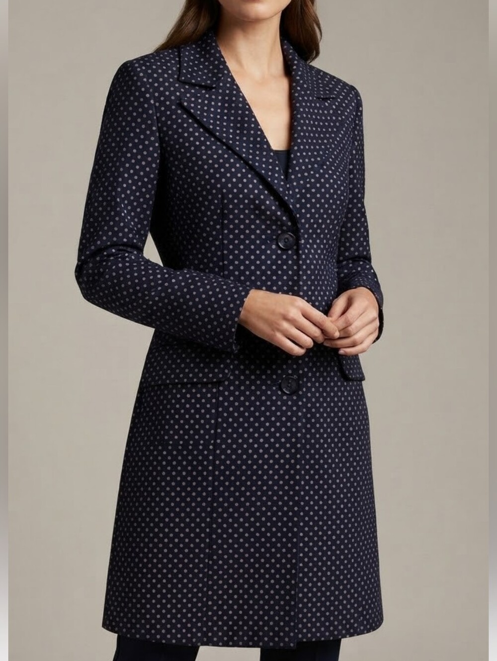 TABLOID 90s Y2K Pink Polka Dot Black Longline Blazer Size 18